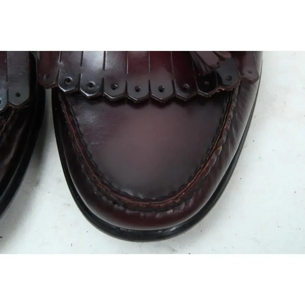 G.H. Bass & Co. Weejuns Burgundy Leather Kiltie Tassel Loafers shoes 9 D
